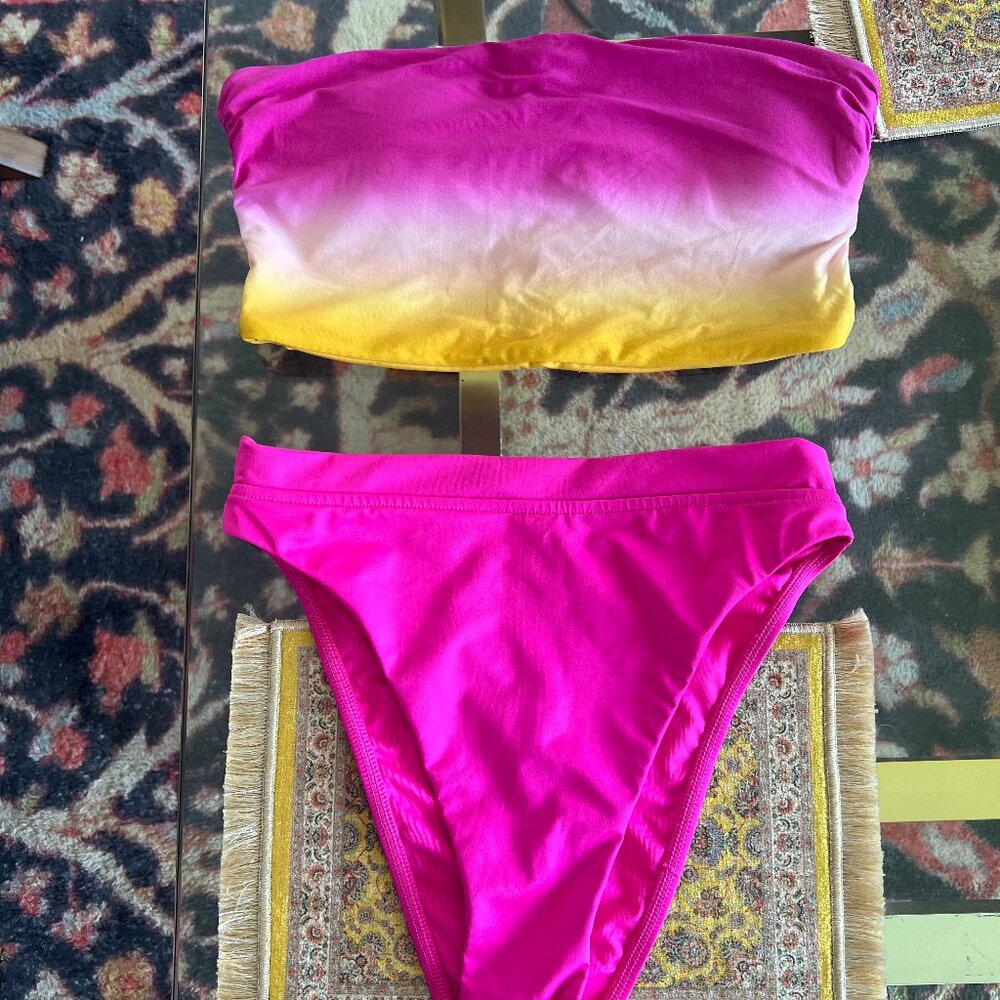 Victoria's Secret high waisted, high cut tube top bikini swimsuit